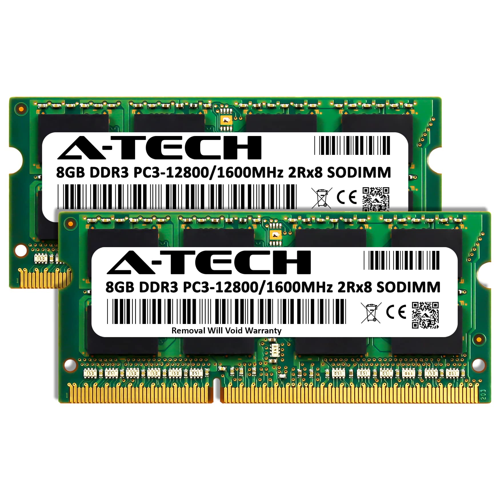 A-Tech 16GB (2x8GB) DDR3 1600MHz RAM for MacBook Pro, iMac & Mac Mini - PC3-12800 SO-DIMM Memory Module, Green